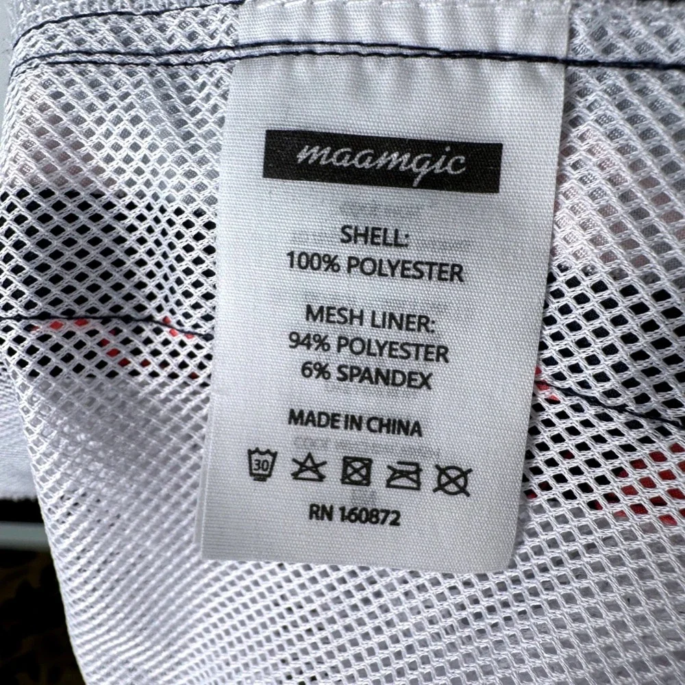 Maamgic Swim Trunks Mens L Navy Pink Flamingo Print Quick Dry Board‎ Shorts